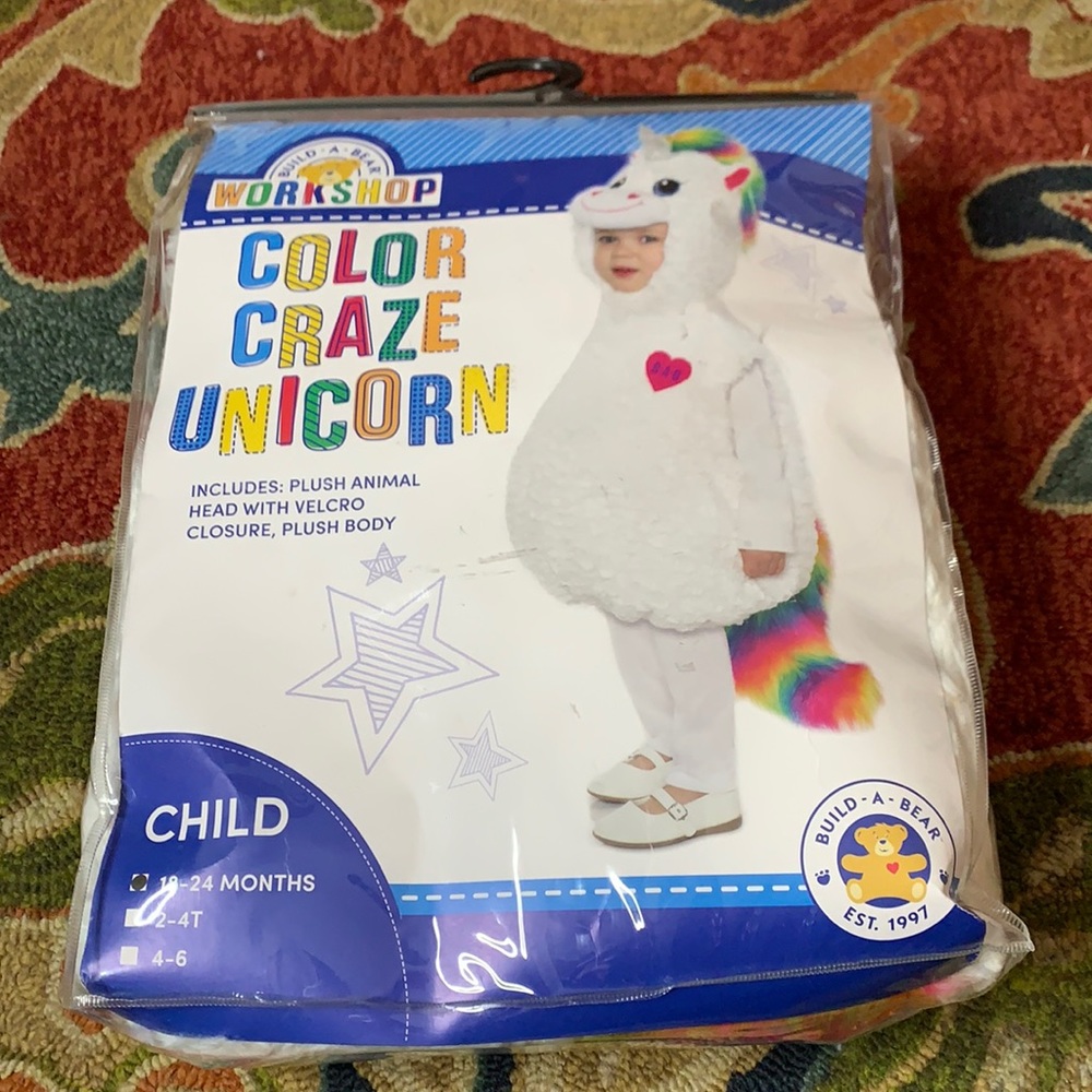 Build-a-Bear Color Craze Unicorn Plush Animal Costume